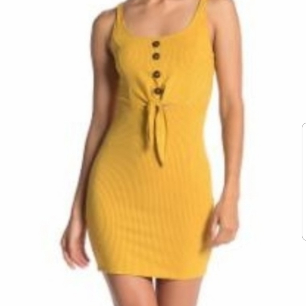 Velvet Torch Ribbed Button Front Knit Mini Dress L